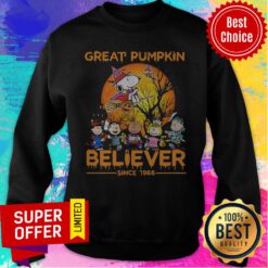 Nice The Peanuts Snoopy Great Pumpkin Believer Since 1966 Sweatshirt