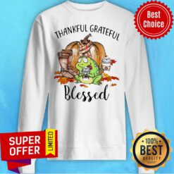 Official Frog Thankful Grateful Blessed Autumn Fall Sweatshirt