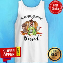Official Frog Thankful Grateful Blessed Autumn Fall Tank Top