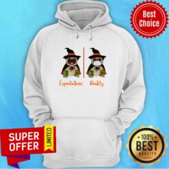 Official Pug Dog Witch Expectations Reality Halloween Hoodie