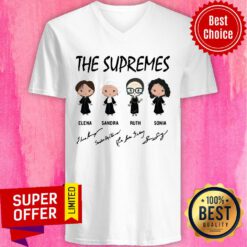 Official The Supremes Elena Sandra Ruth Sonia Signature V-neck