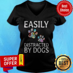 Premium Easily Distracted By Dogs V-neck