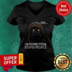 Premium Shh I'm Hiding From Stupid People V-neck