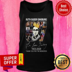 Ruth Bader Ginsburg Crown 87 Years 1933 2020 Thank You For The Memories Signature Tank Top
