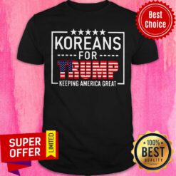 Top Koreans For Trump Keeping America Great American Flag Shirt