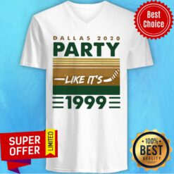Top Hockey Dallas 2020 Party Like It’s 1999 Vintage Retro V-neck