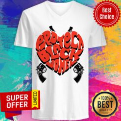 Top Protect Black Women Heart V-neck