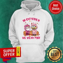 Unicorn And Minions Pumpkin In October We Wear Pink Halloween Hoodie