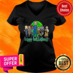 Top Horror Character Style Rick And Morty Happy Halloween V-neck