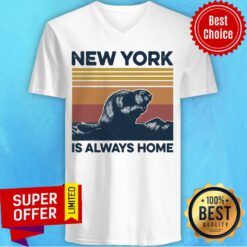 Awesome New York Is Always Home Vintage Retro V-neck