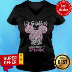 Mickey Mouse Breast Cancer Awareness In October We Wear Pink V-neck