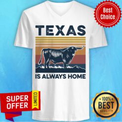 Nice Texas Is Always Home Vintage Retro V-neck