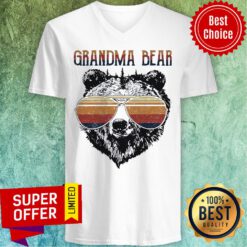 Awesome Grandma Bear Vintage Retro Glass V-neck
