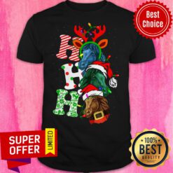 Awesome Horses Ho Ho Ho Santa Merry Christmas Shirt