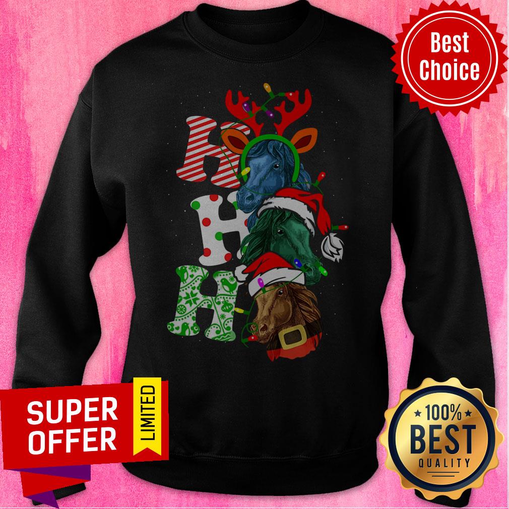 Awesome Horses Ho Ho Ho Santa Merry Christmas Shirt Awesome Horses Ho Ho Ho Santa Merry Christmas Sweatshirt