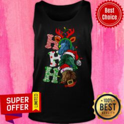 Awesome Horses Ho Ho Ho Santa Merry Christmas Tank Top