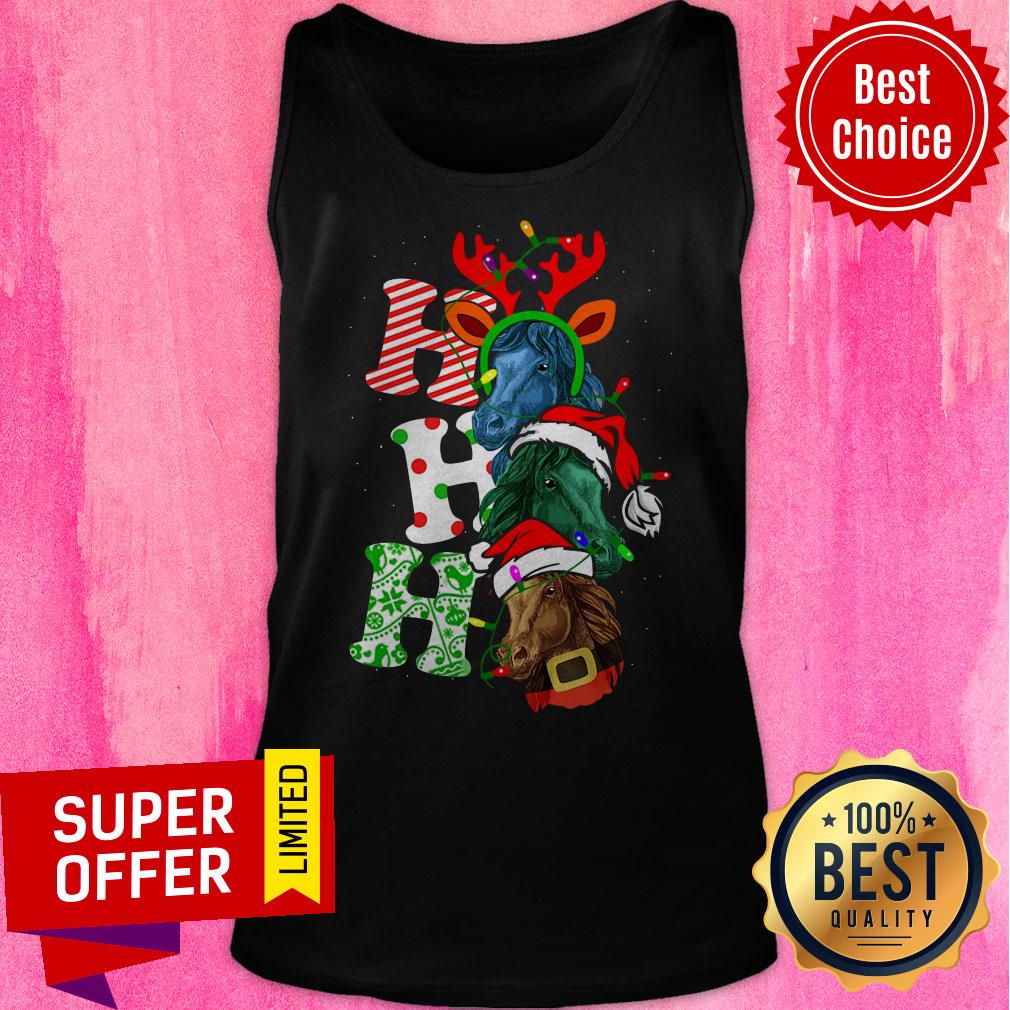 Awesome Horses Ho Ho Ho Santa Merry Christmas Shirt Awesome Horses Ho Ho Ho Santa Merry Christmas Tank Top
