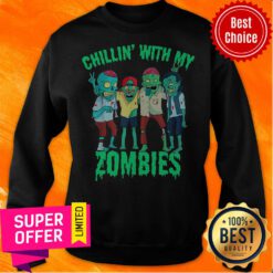Chillin With My Zombie’s Halloween Boys Kids Zombie Sweatshirt