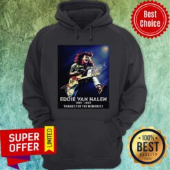 Eddie Van Halen Playing Guitar 1955 2020 Thank For The Memories Signature Hoodie
