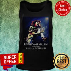 Eddie Van Halen Playing Guitar 1955 2020 Thank For The Memories Signature Tank Top