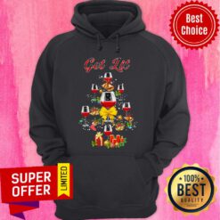 Funny Get Lit Wine Tree Christmas Hoodie