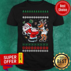 Funny Santa And Friend Merry Christmas Shirt