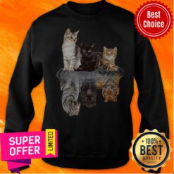 Funny The Cats Water Mirror Reflection Tigers Sweatshirt