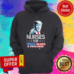 Funny Nurses For Trump American Flag Hoodie