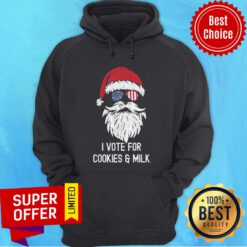 Christmas Election Santa I’m Voting For Cookies And Milk 2020 Hoodie
