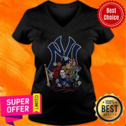 Nice Horror character New York Yankees Halloween V-neck