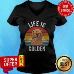 Nice Life Is Golden Dog Lover Vintage V-neck