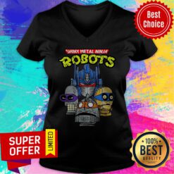 Nice Shiny Metal Ninja Robots V-neck
