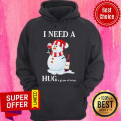 Nice Snowman I Need A Huge Glass Of Wine Christmas Hoodie