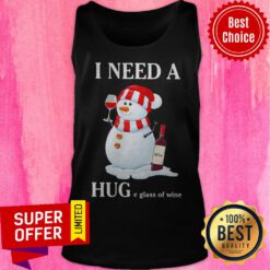 Nice Snowman I Need A Huge Glass Of Wine Christmas Tank Top