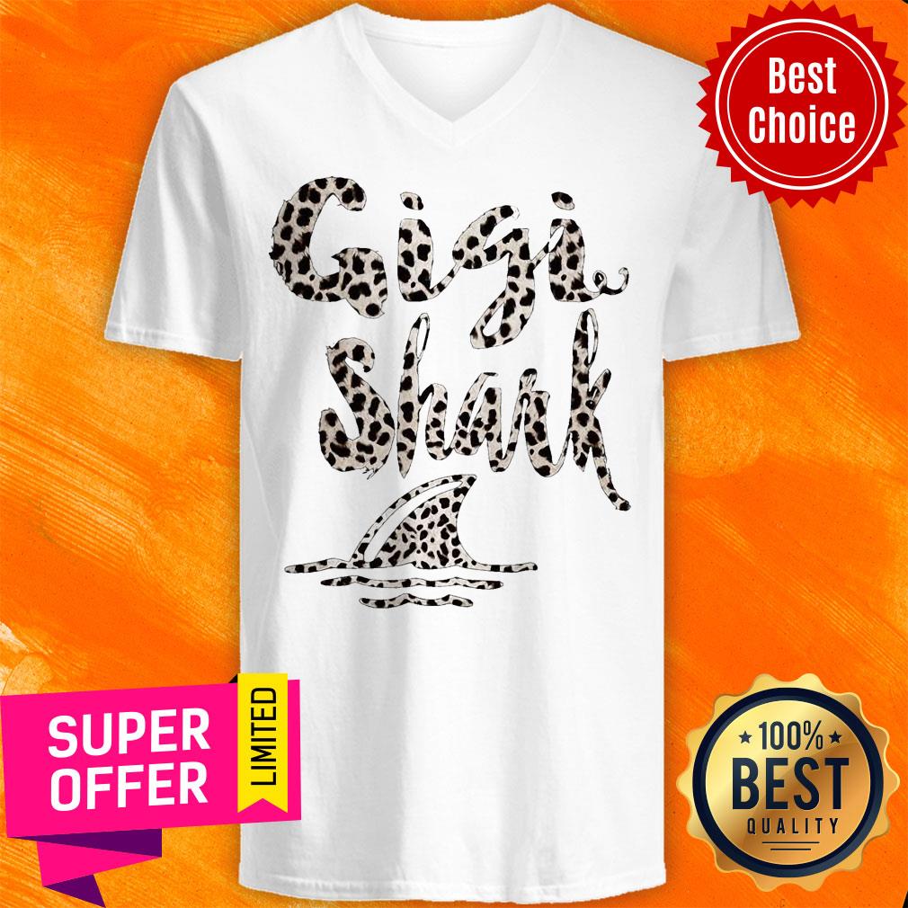 Official Leopard Gigi Shark Shirt Official Leopard Gigi Shark V-neck