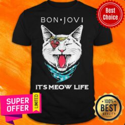 Premium Cat Bon Jovi It'S Meow Life Shirt