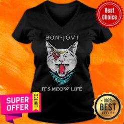 Premium Cat Bon Jovi It'S Meow Life V-neck