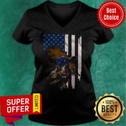 Premium Cow American Flag V-neck