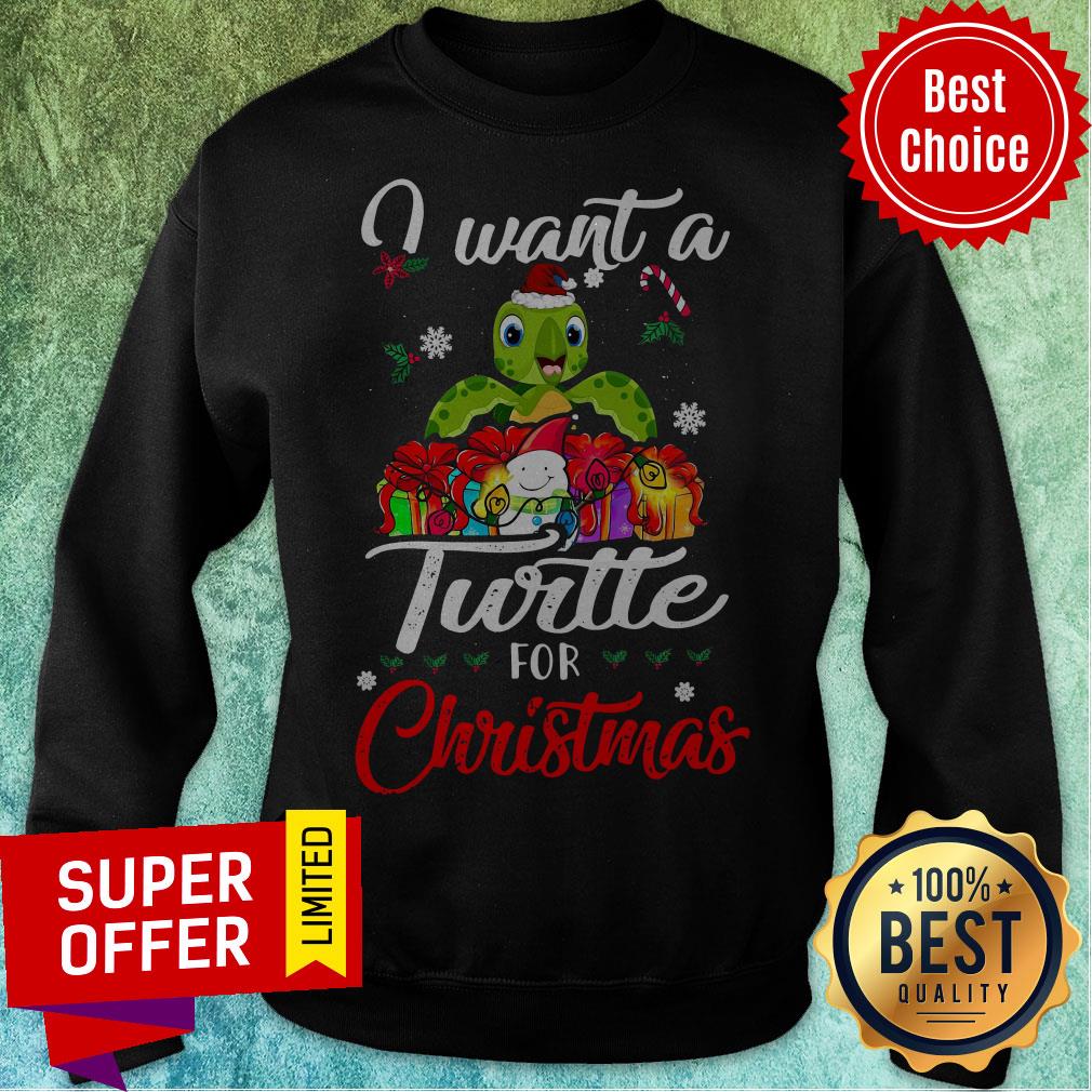 Premium I Want A Turtles For Christmas Shirt Premium I Want A Turtles For Christmas Sweatshirt