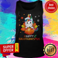 Premium Unicorn Happy Hallothanksmas Tank Top