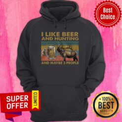 Reindeer I Like Beer And Hunting And Maybe 3 People Hoodie