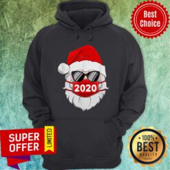 Santa With Face Mask Christmas 2020 Family Pajamas Xmas Gift Hoodie