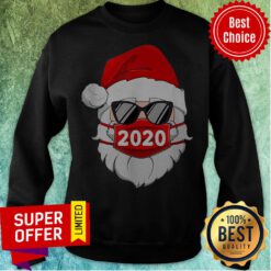 Santa With Face Mask Christmas 2020 Family Pajamas Xmas Gift Sweatshirt