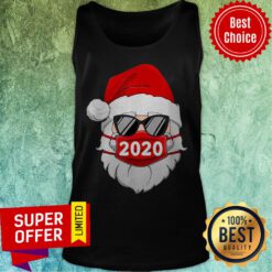 Santa With Face Mask Christmas 2020 Family Pajamas Xmas Gift Tank Top
