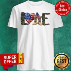 Premium Love My Veteran American Flag Shirt