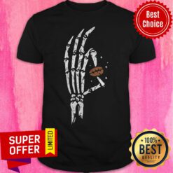 Funny Hands Bone Hold Coffee Beans Halloween Shirt