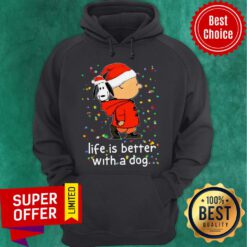 Snoopy And Charlie Life Is Better With A Dog Christmas Hoodie