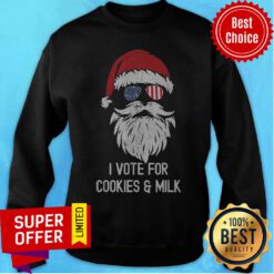 Christmas Election Santa I’m Voting For Cookies And Milk 2020 Sweatshirt