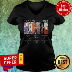 Top Cage The Elephant Signatures V-neck