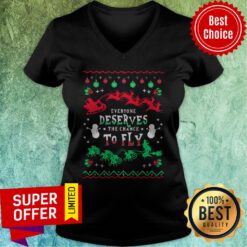 Top Everyone Deserves The Chance To Fly Christmas V-neck